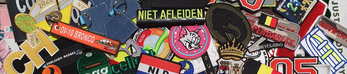 opties emblemen badges patches geborduurd glitters metaaldraad fluordraad in-vorm fotolijstje