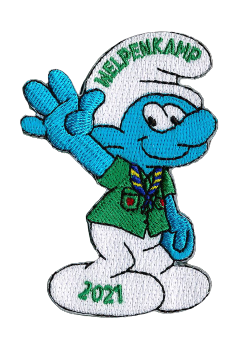 emblemen badges patches pro merchandise embleemkes insignes bestellen laten maken zomer kamp thema smurf smurven