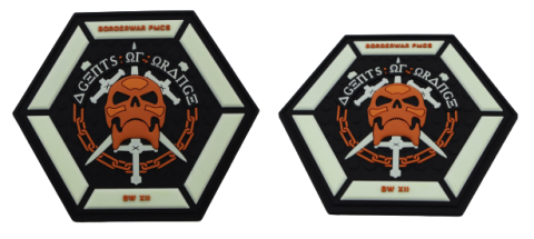 pvc rubber emblemen patches badges merchandise bestellen laten maken kopen glow in the dark